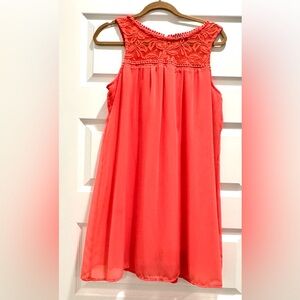As U Wish Coral flowy dress. Size M